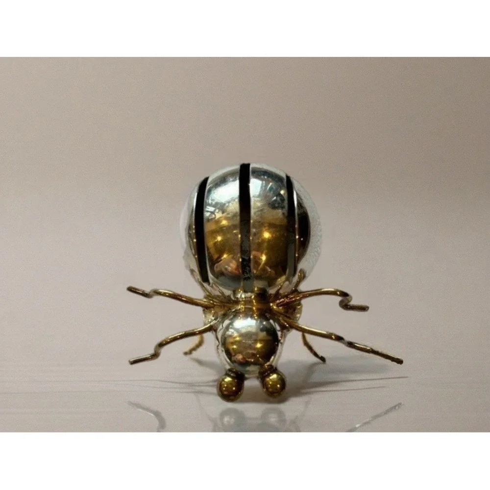 Large Modernist Sterling Silver Bug Ant Spider Insect Brooch Pin Mexico Tribal